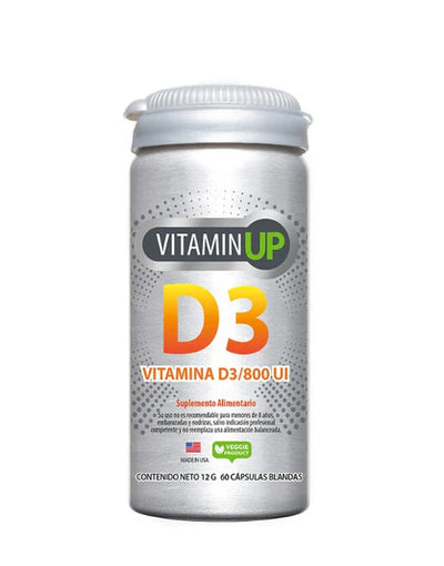 Vitamin UP Vitamina D3 800 UI - 60 Capsulas Blandas - Farmacias Curie