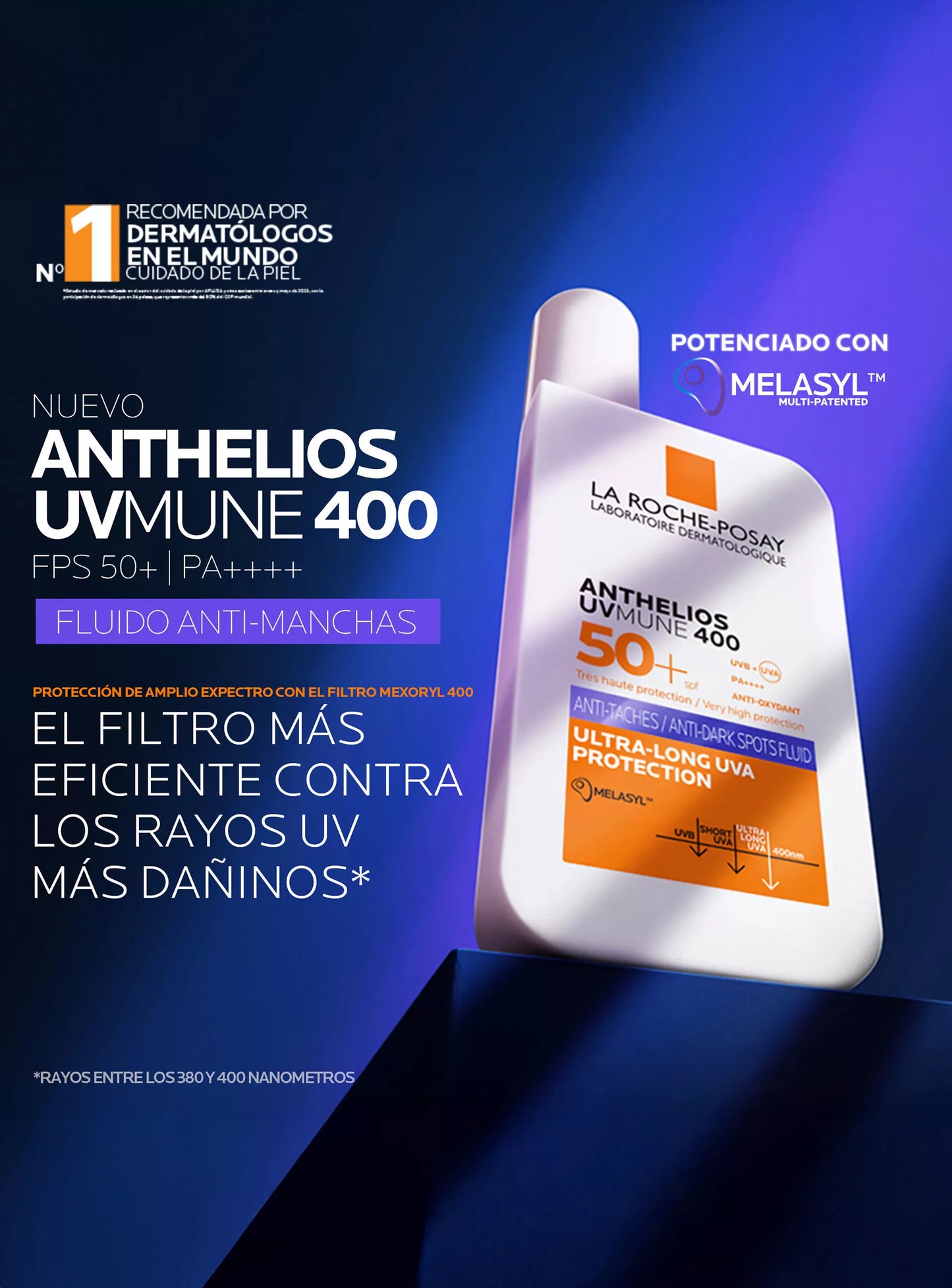 La Roche Posay Anthelios UV Mune400 fps 50+ Fluido AntiManchas - 50ml