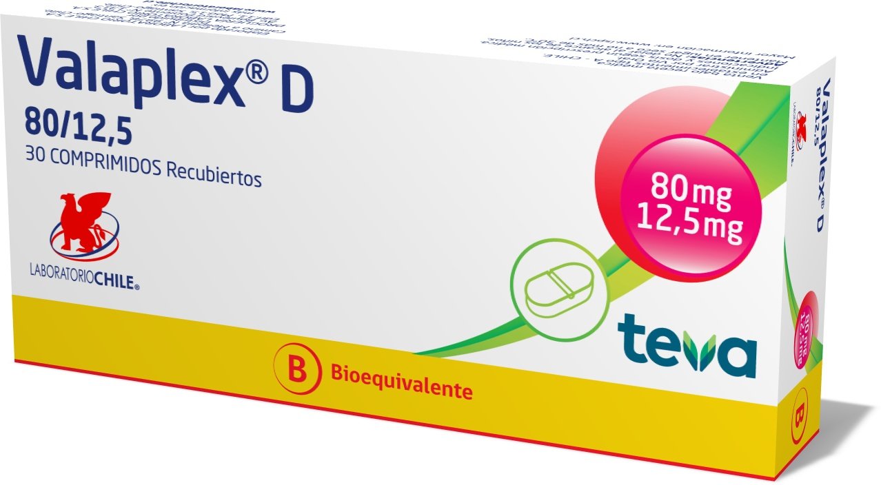 Valaplex D Comprimidos Recubiertos 80/12,5 - Farmacias Curie