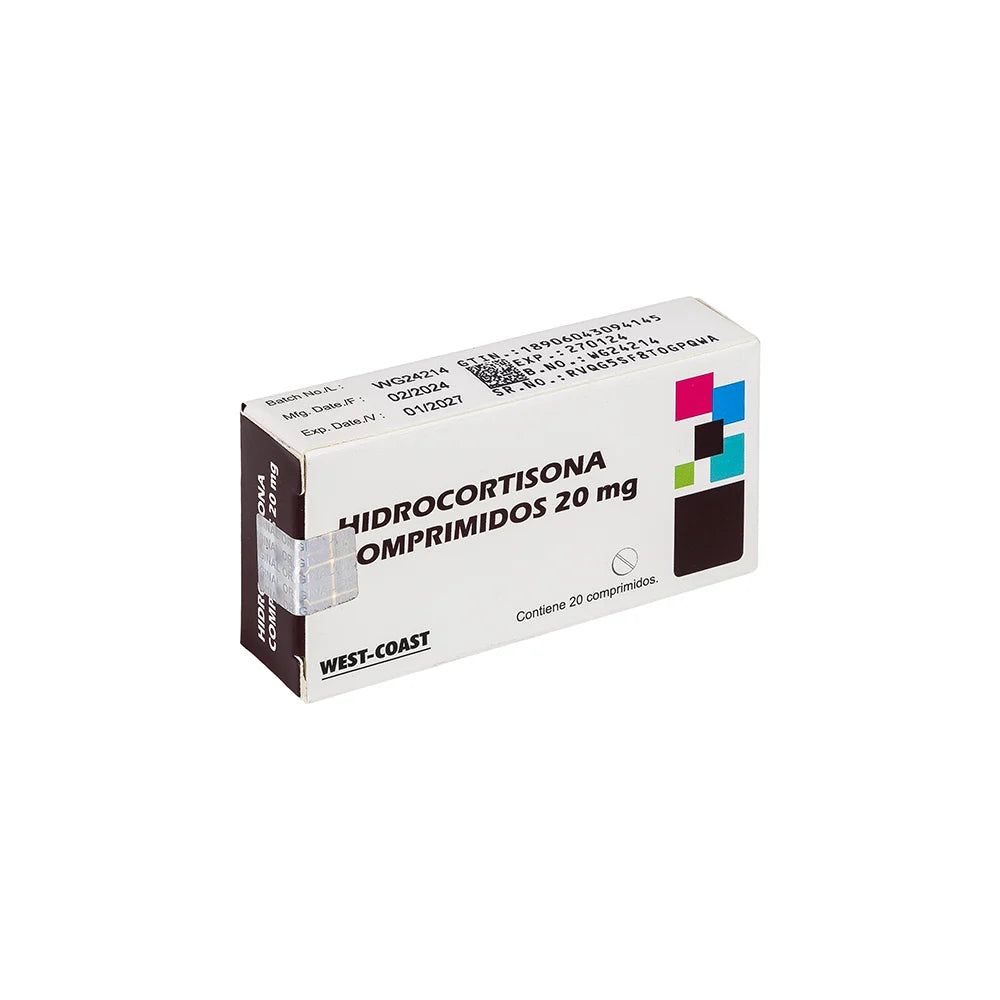 Hidrocortisona 20mg - 20 Comprimidos - Farmacias Curie