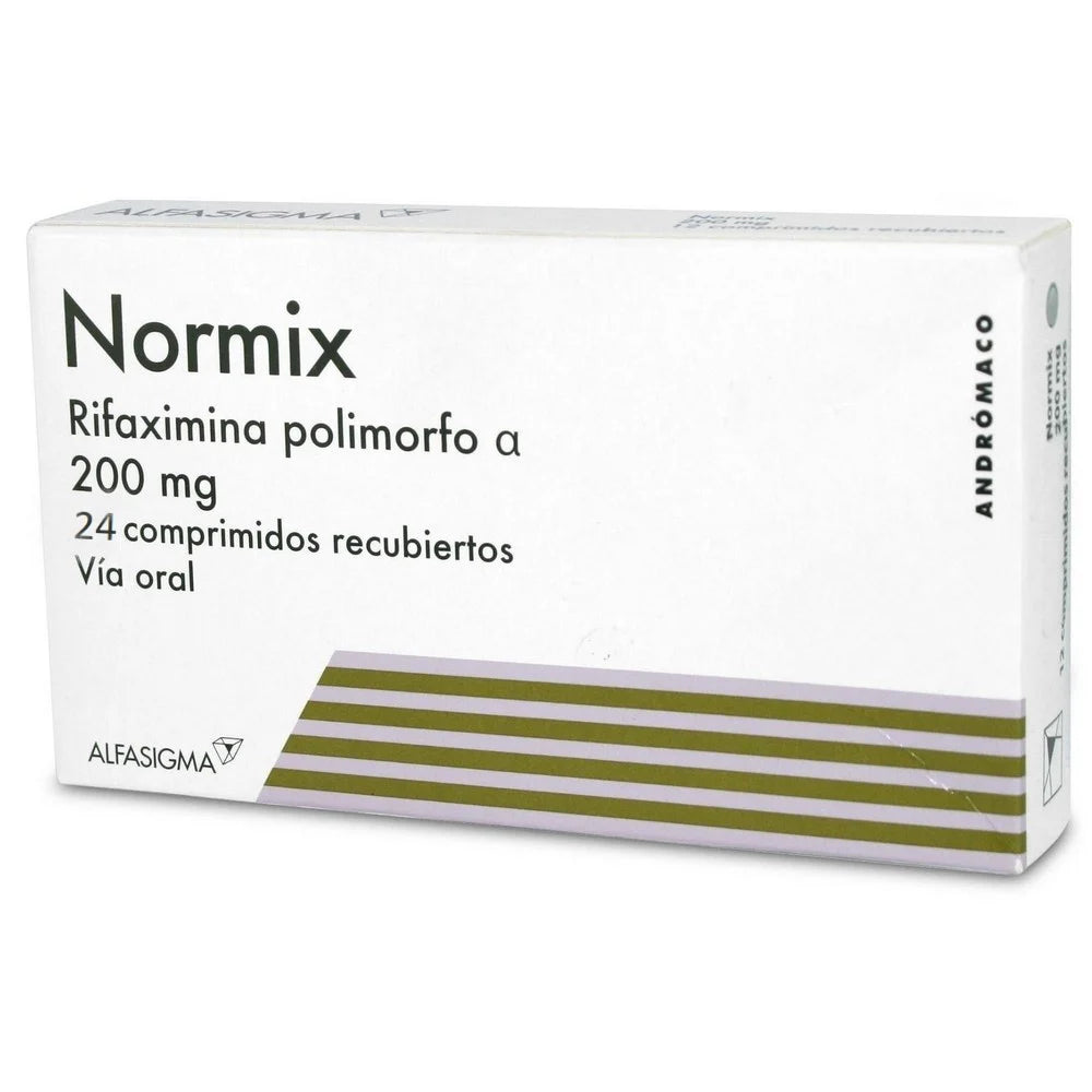 Normix 200mg - 24 Comprimidos Recubiertos - Farmacias Curie