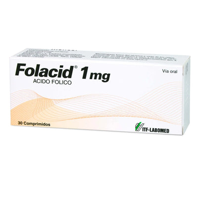 Folacid 1mg - 30 Comprimidos - Farmacias Curie