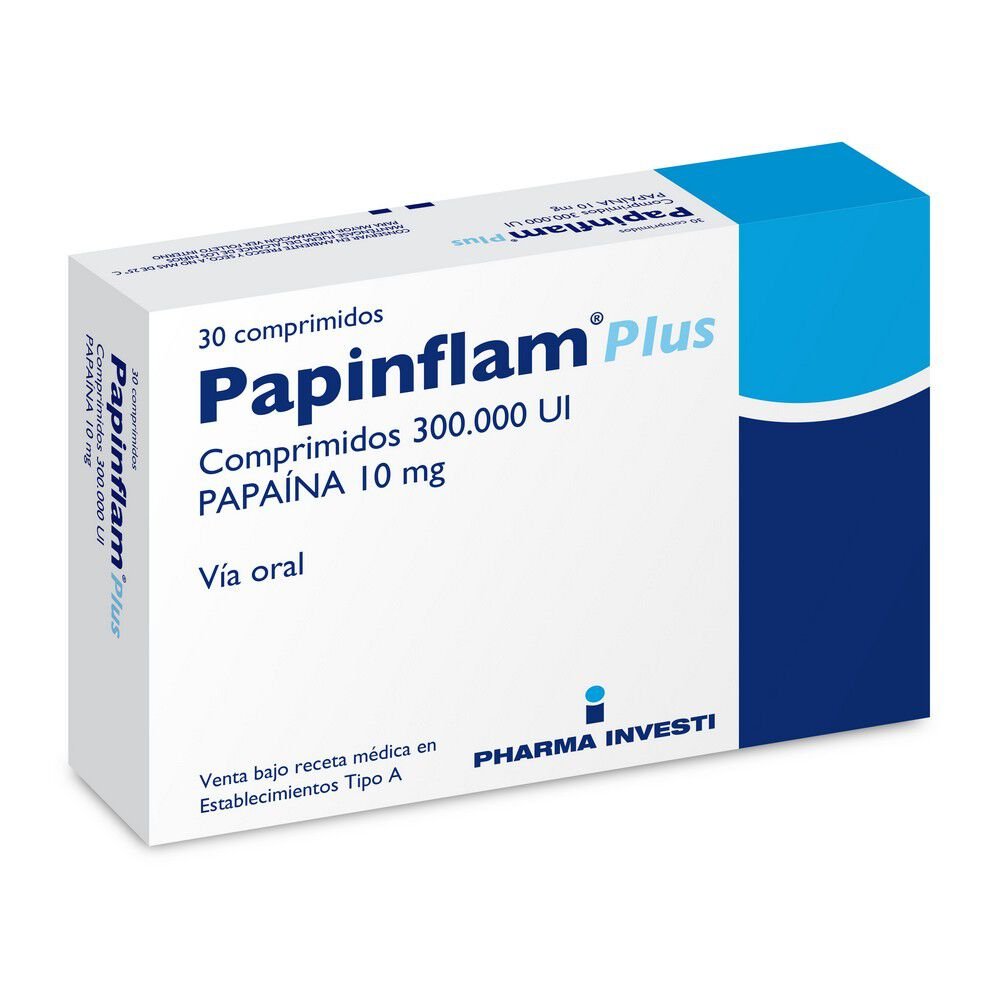 Papinflam Plus Comprimidos 300.000 UI/10mg - Farmacias Curie