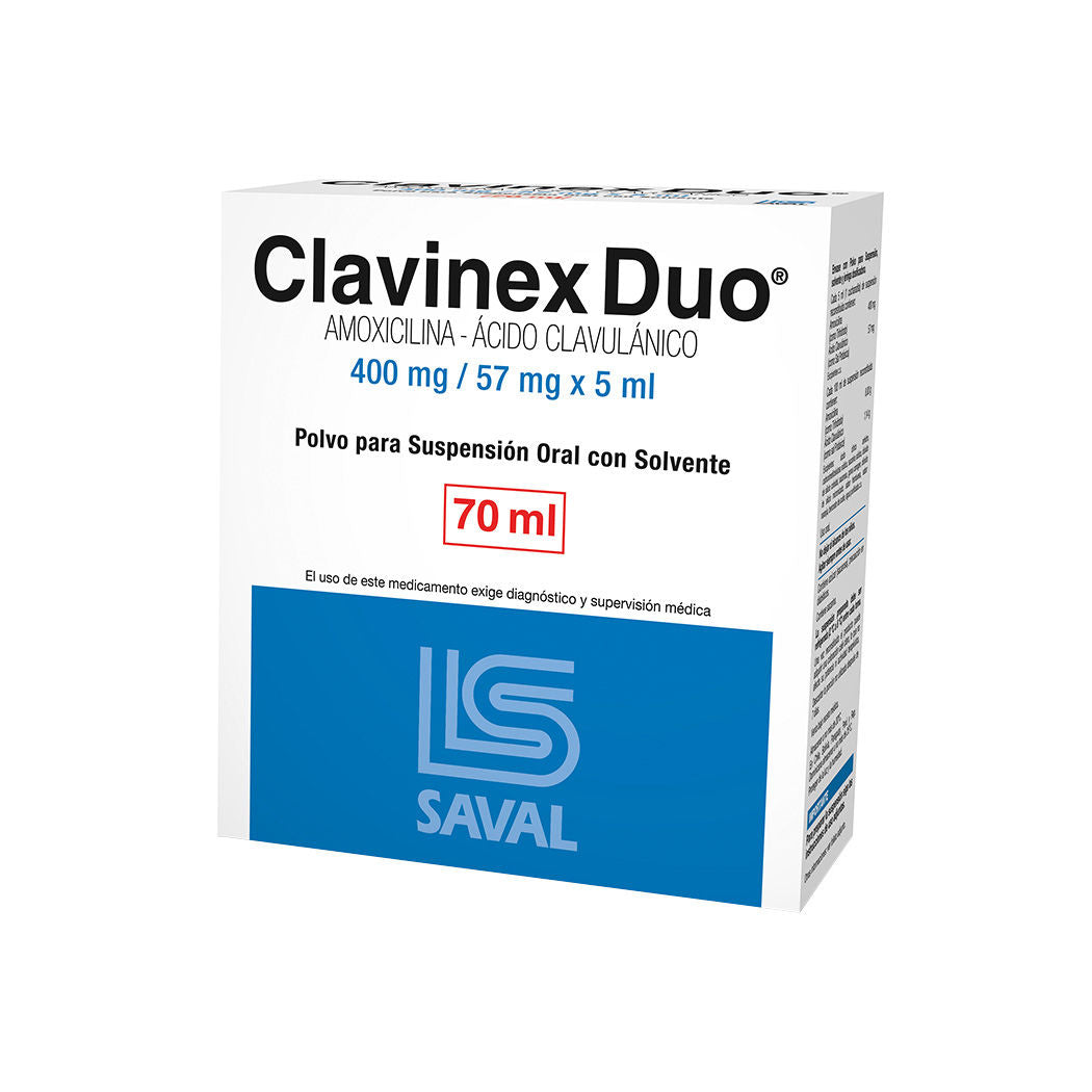 Clavinex Duo Jarabe 400/57 - 70ml - Farmacias Curie