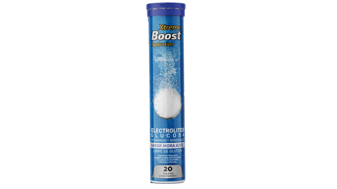 Xtreme Boost Hydration Sabor Mora Azul - 20 Tabletas Efervescentes - Farmacias Curie