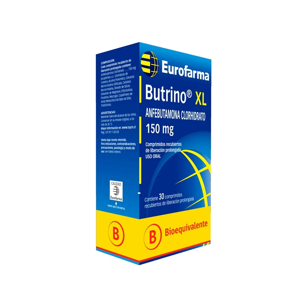 Butrino XL 150 mg - 30 Comprimidos de Liberación Prolongada - Farmacias Curie