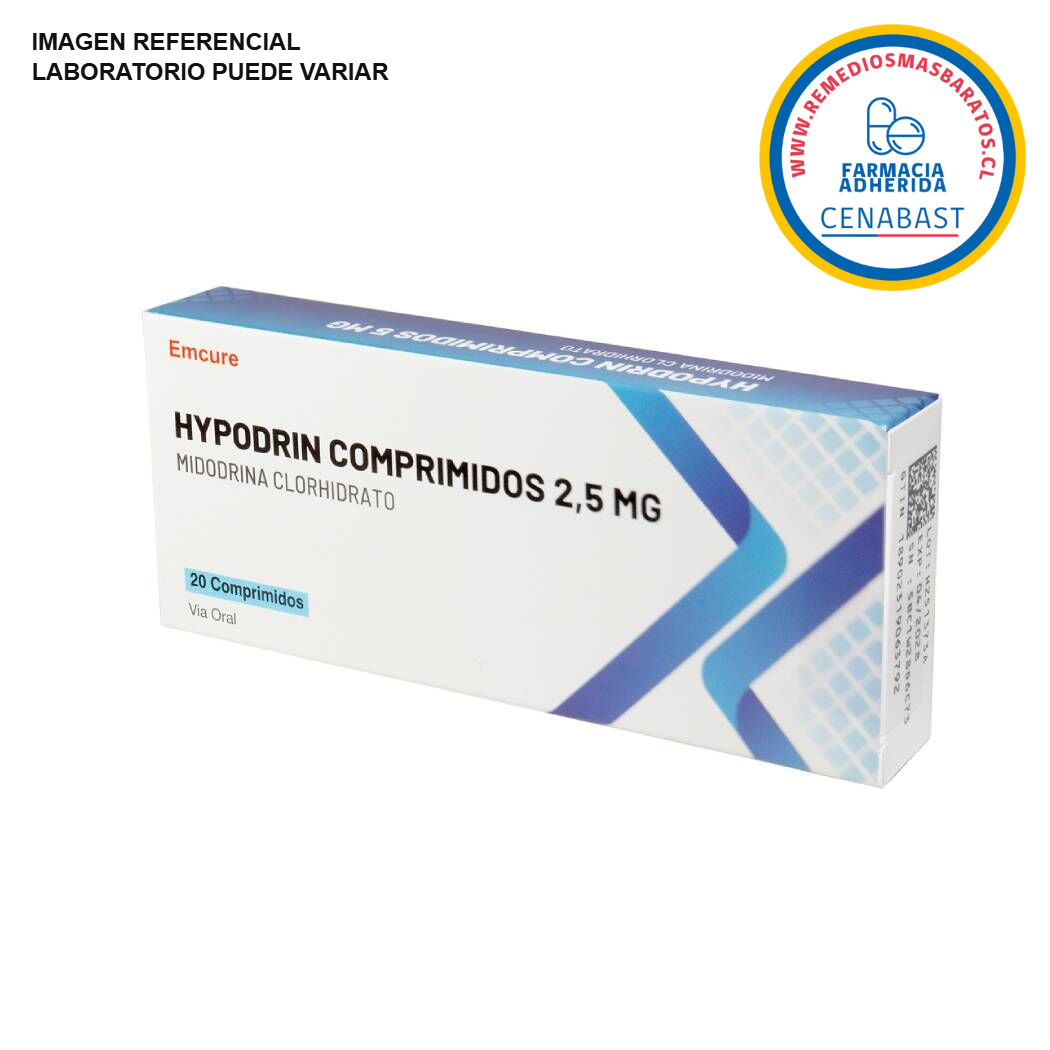 Hypodrin 2,5mg - 10 Comprimidos - Medicamento Cenabast