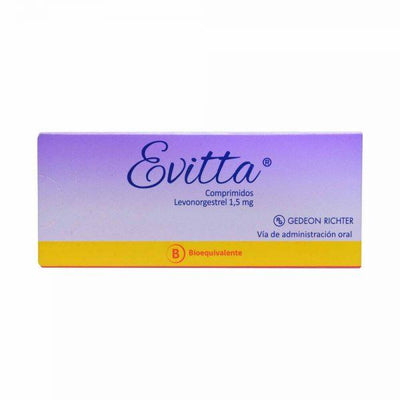 Evitta 1.5 mg Pastilla del día después - 1 Comprimido - Farmacias Curie