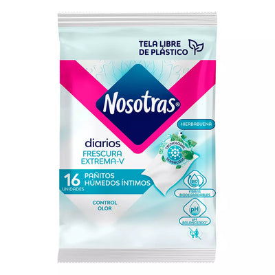 Pañitos Humedos Intimos Nosotras - 16 Pañitos - Farmacias Curie