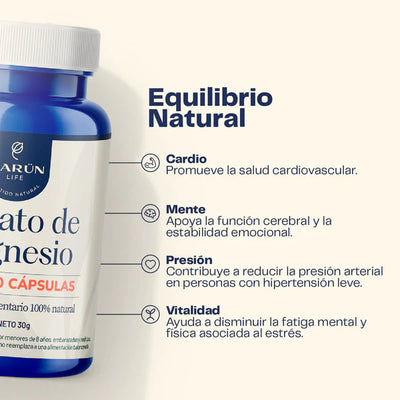 Taurato de Magnesio 500mg - 60 Cápsulas - Farmacias Curie