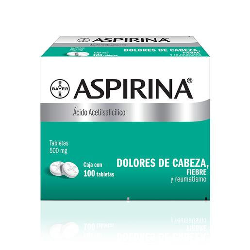 Aspirina 500mg - 100 Comprimidos - Farmacias Curie