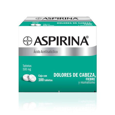 Aspirina 500mg - 100 Comprimidos - Farmacias Curie