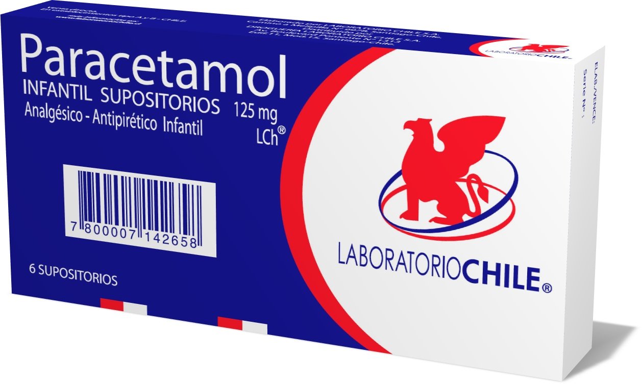 Paracetamol 125 mg - 6 Supositorios Infantiles - Farmacias Curie