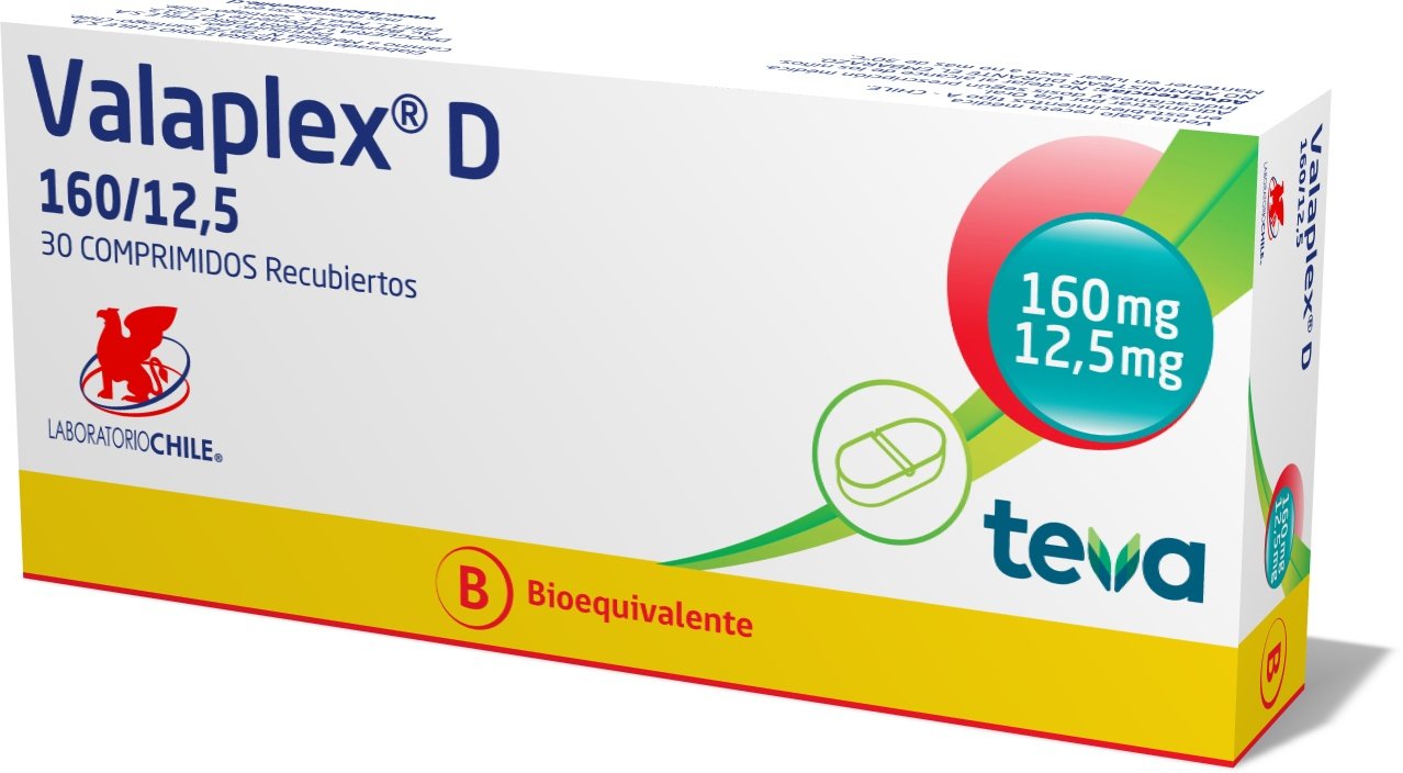 Valaplex D Comprimidos Recubiertos 160/12,5 - Farmacias Curie