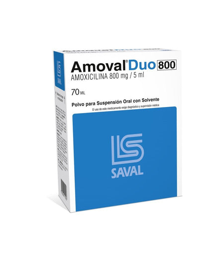 Amoval Duo Suspensión Oral 800mg/5ml - Farmacias Curie