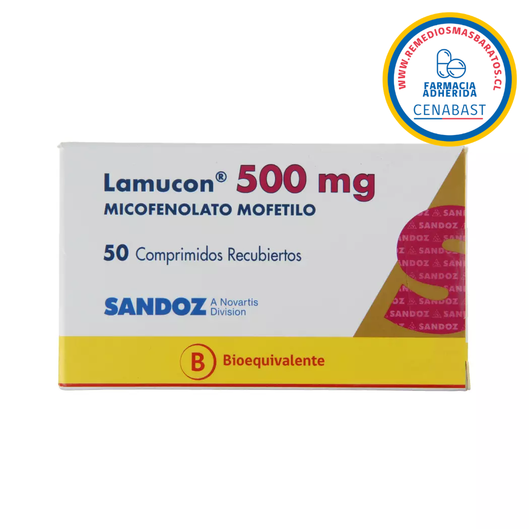 Lamucon 500mg - 50 Comprimidos Recubiertos - Medicamento Cenabast
