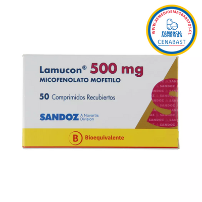 Lamucon 500mg - 50 Comprimidos Recubiertos - Medicamento Cenabast