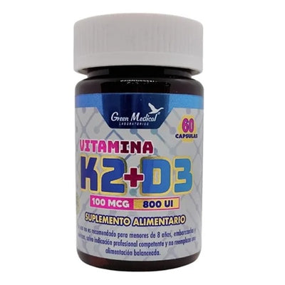 Vitamina K2 100mcg+ D3 800UI - 60 Cápsulas - Farmacias Curie