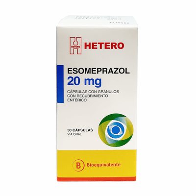 Esomeprazol 20mg - 30 Cápsulas con Gránulos de Recubrimiento Entérico