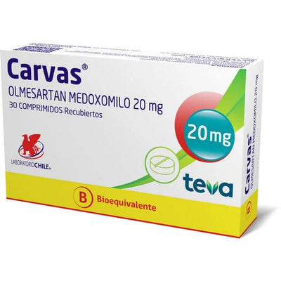 Carvas 20mg - 30 Comprimidos Recubiertos - Farmacias Curie