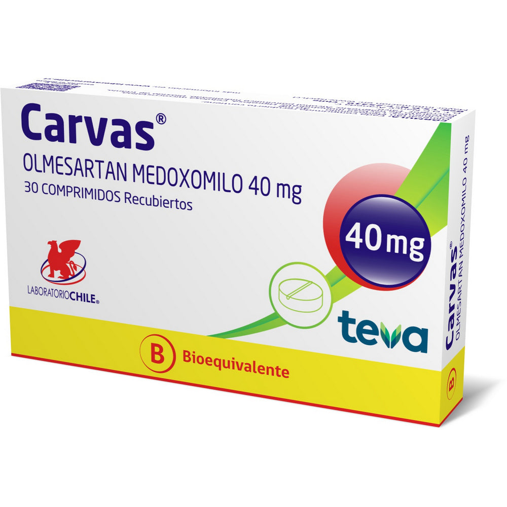 Carvas 40mg - 30 Comprimidos Recubiertos - Farmacias Curie