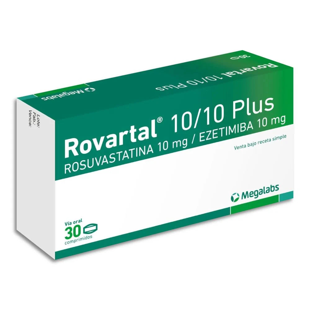 Rovartal 10/10mg Plus - 30 Comprimidos - Farmacias Curie