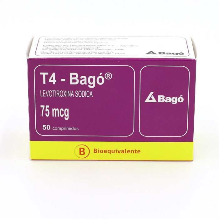 T4 75mcg - 50 comprimidos - Farmacias Curie
