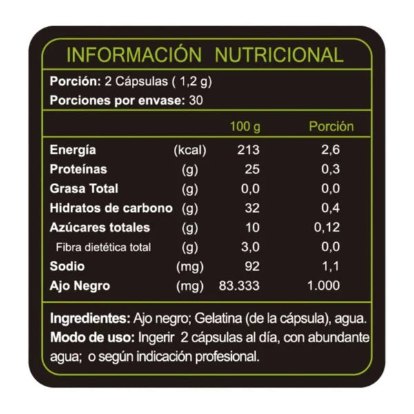 Ajo Negro - 60 Cápsulas - Farmacias Curie