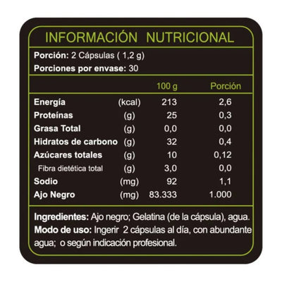 Ajo Negro - 60 Cápsulas - Farmacias Curie