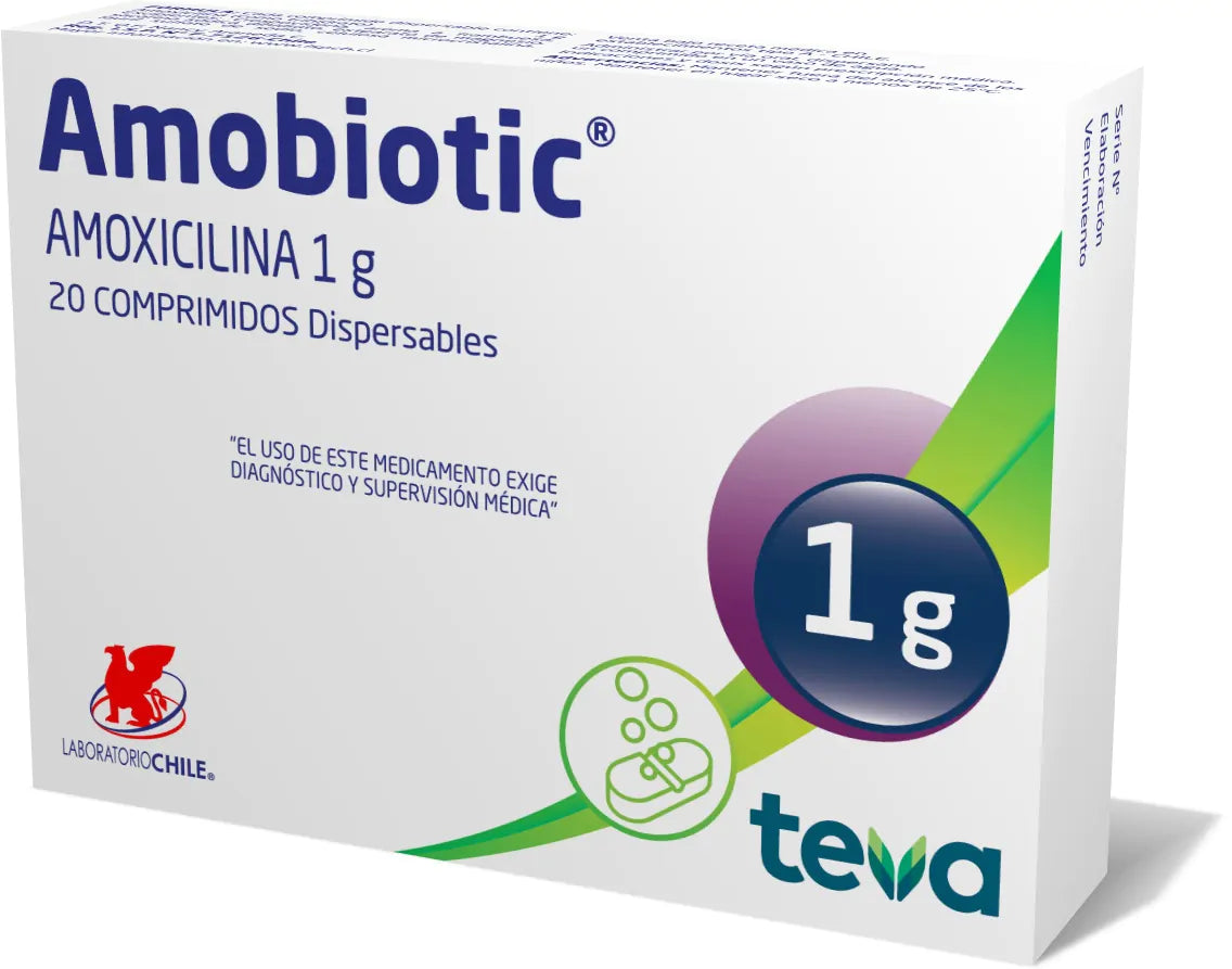 Amobiotic 1g - 20 Comprimidos Dispersables - Farmacias Curie