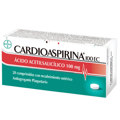 Cardioaspirina 100 mg - 20 Comprimidos con Recubrimiento Entérico - Farmacias Curie