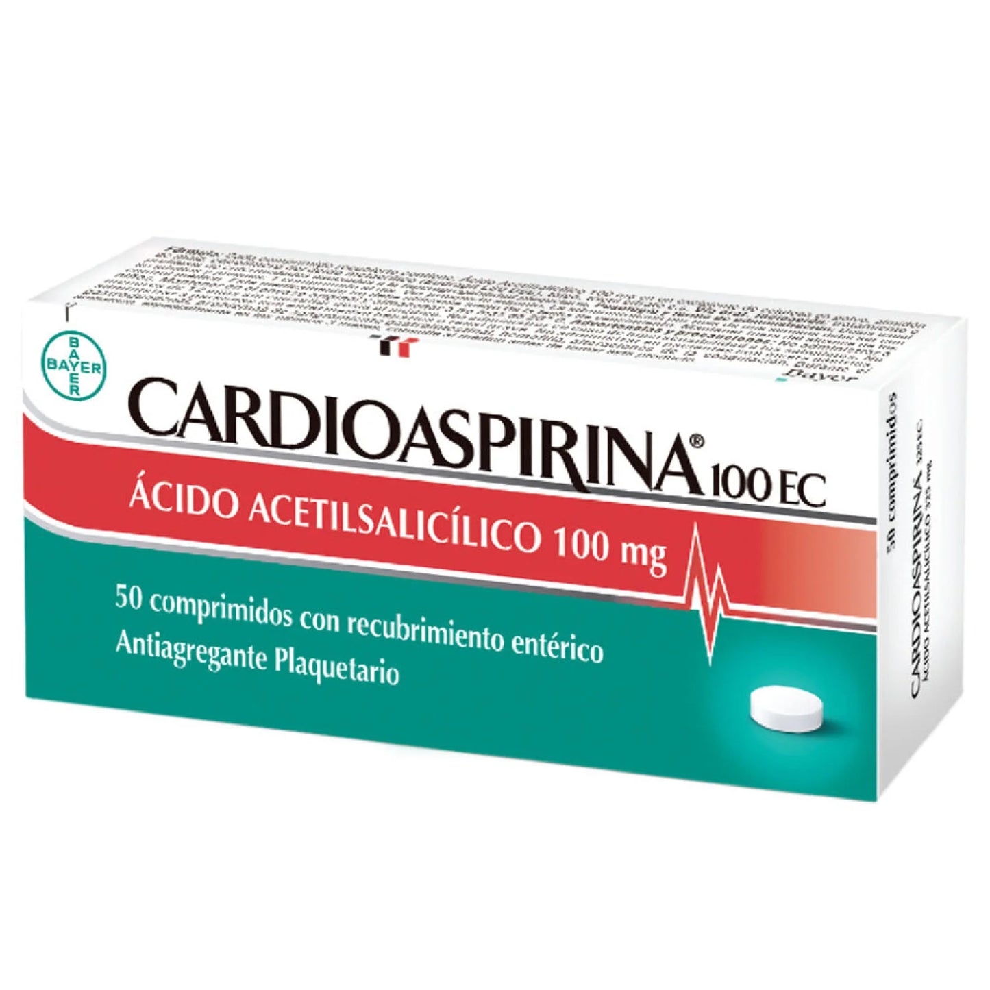 Cardioaspirina 100 mg - 50 Comprimidos con Recubrimiento Entérico - Farmacias Curie