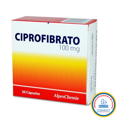 Ciprofibrato 100mg - 30 Cápsulas - Farmacias Curie