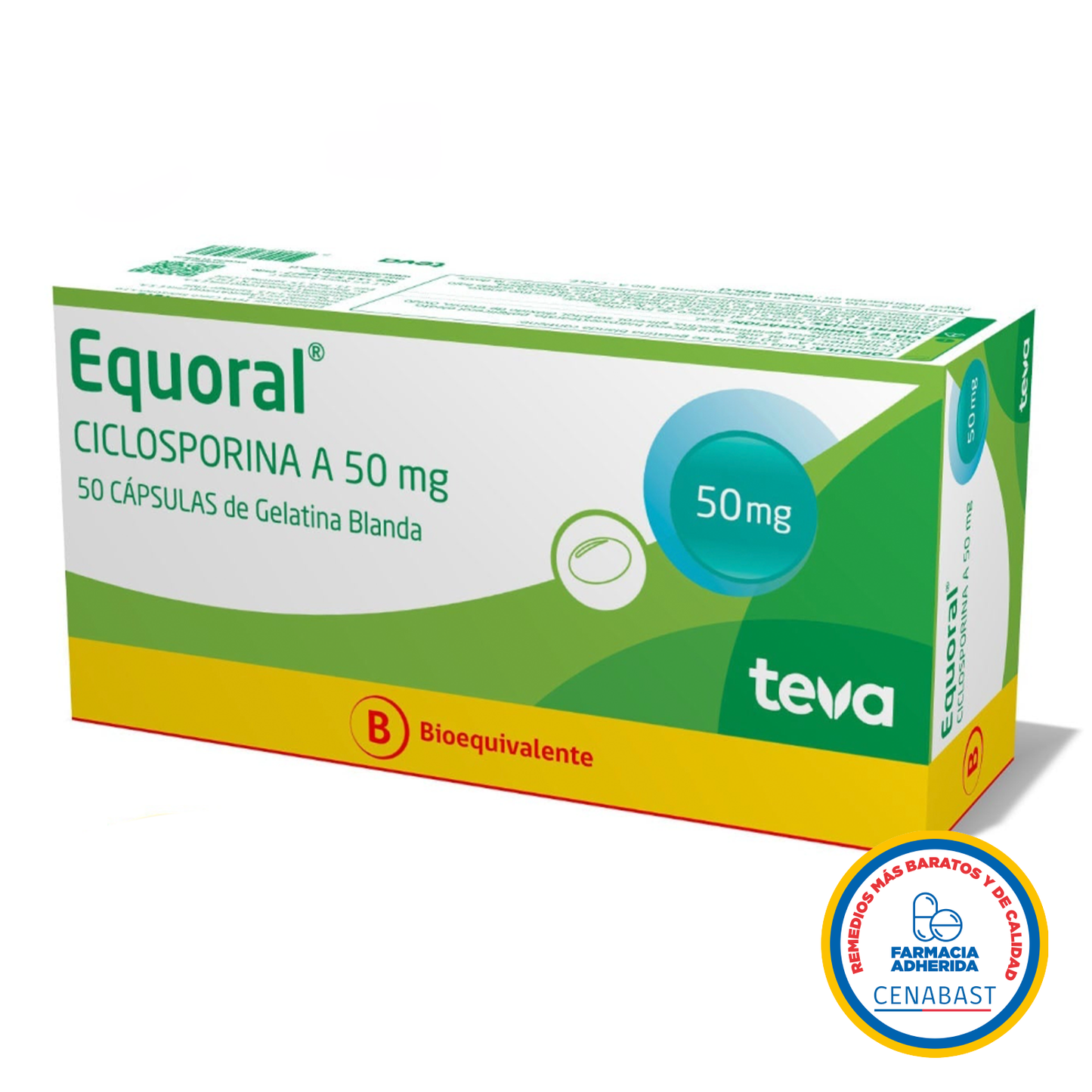 Equoral Cápsulas 50mg Medicamento Cenabast - Farmacias Curie