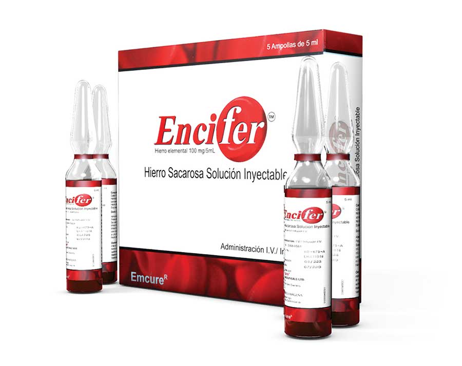 Encifer Hierro Endovenoso - 5 Ampollas - Farmacias Curie