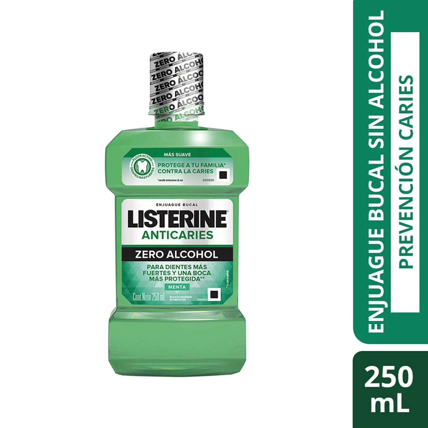 Listerine Anticaries Zero Alcohol - 250 mL - Farmacias Curie