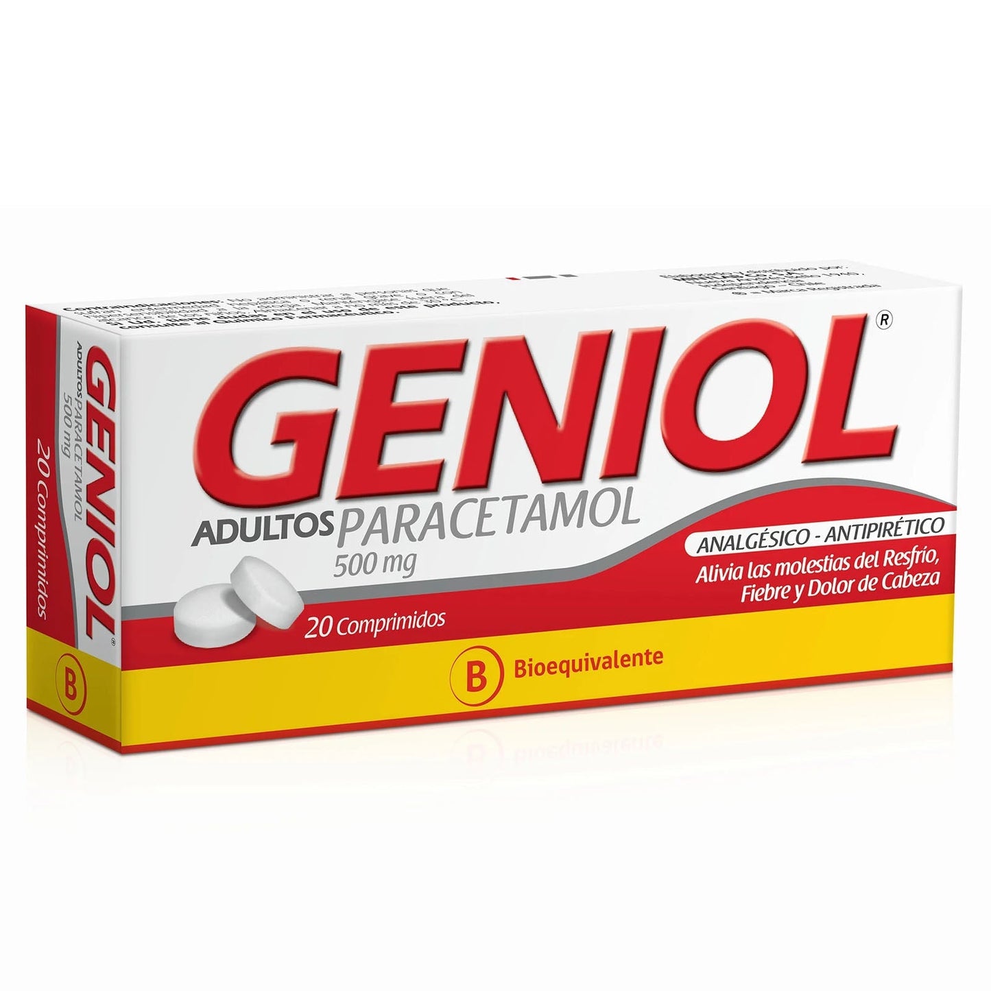 Geniol 500 mg - 20 Comprimidos - Farmacias Curie