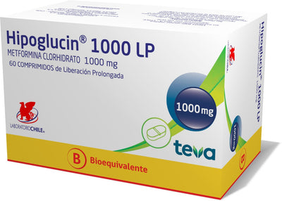 Hipoglucin 1000 LP Comprimidos de Liberación Prolongada - 60 unidades - Farmacias Curie