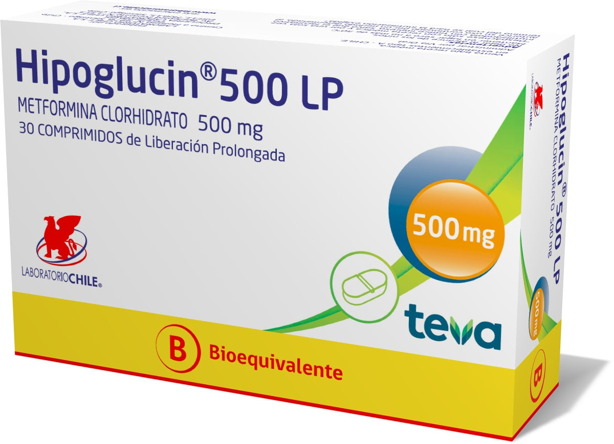 Hipoglucin 500 LP Comprimidos de Liberación Prolongada - 30 unidades - Farmacias Curie