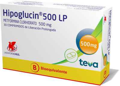 Hipoglucin 500 LP Comprimidos de Liberación Prolongada - 30 unidades - Farmacias Curie