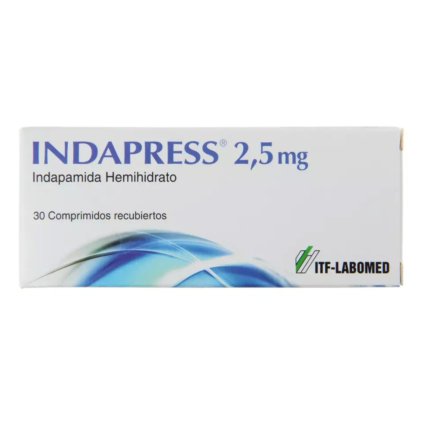 Indapress Comprimidos Recubiertos 2,5mg - 30 unidades - Farmacias Curie