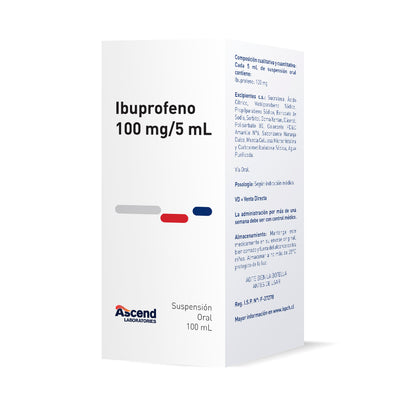 Ibuprofeno 100mg/5ml - Suspensión Oral 100 ml - Farmacias Curie