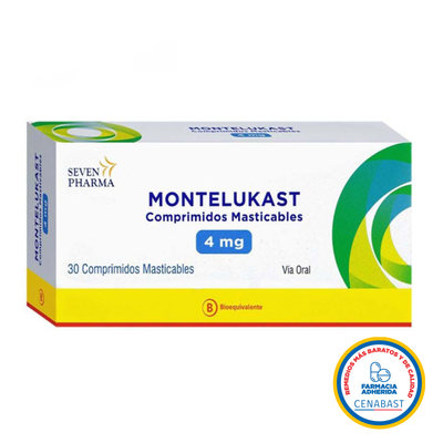 Montelukast Comprimidos Masticables 4mg Medicamento Cenabast - Farmacias Curie