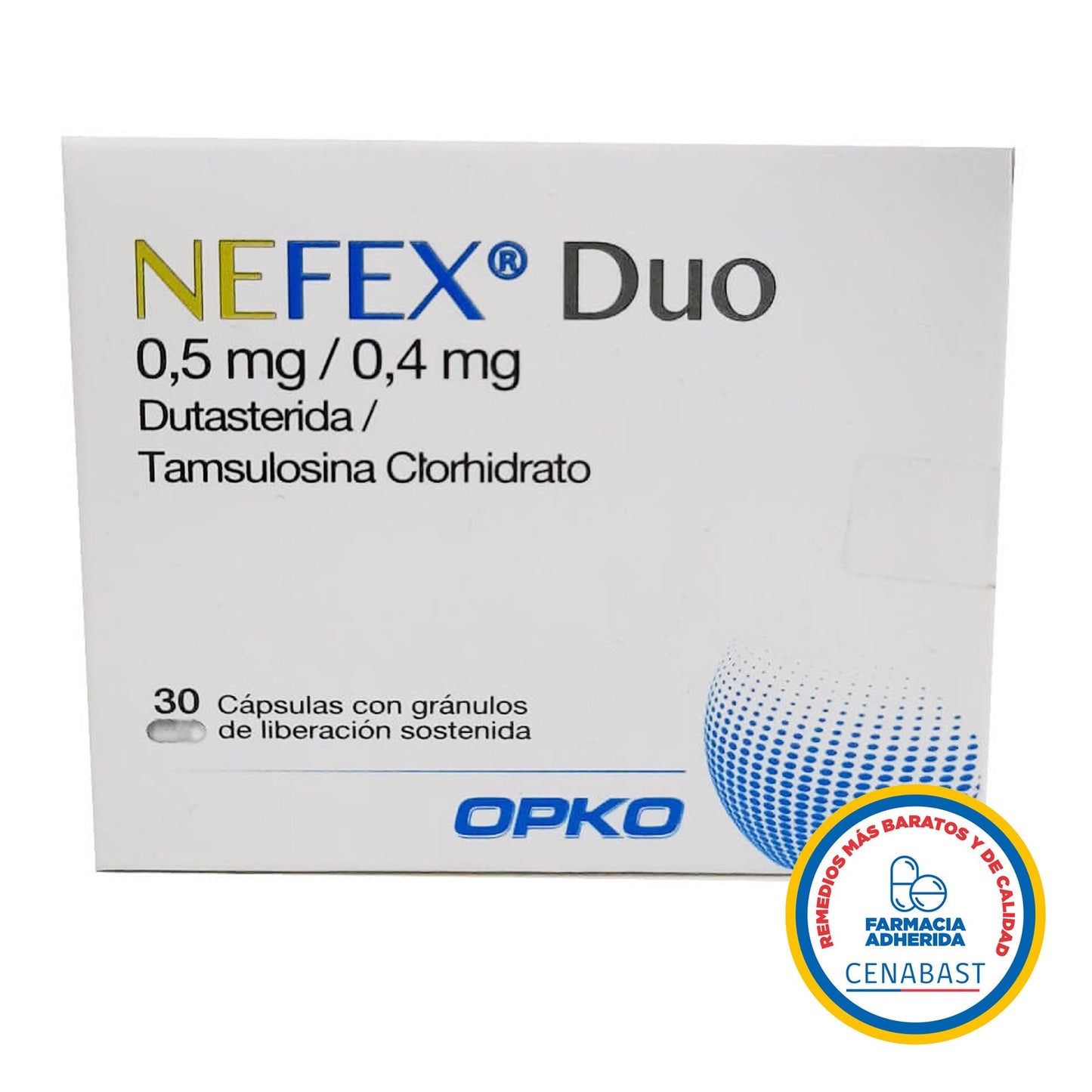 Nefex Duo Cápsulas con Gránulos de Liberación Sostenida 0,5/0,4 Medicamento Cenabast - Farmacias Curie