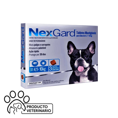 NexGard 4,1 - 10kg - 3 Comprimidos Masticables - Farmacias Curie