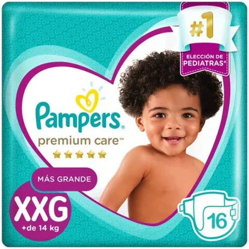 Pampers Pañal Premium Care Talla XXG - 16 Unidades