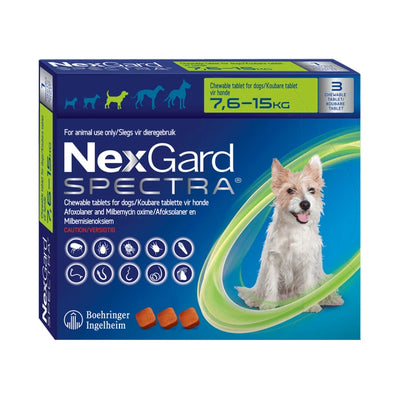 Nexgard Spectra 7,6 - 15kg - 1 Comprimido Masticable - Farmacias Curie