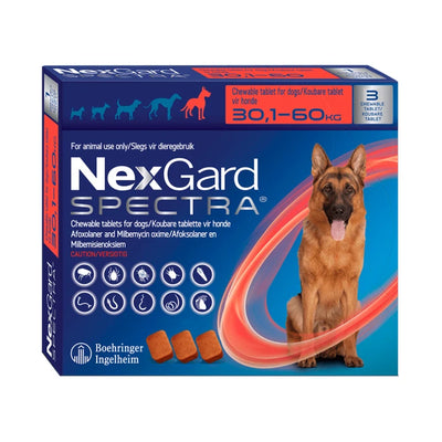 Nexgard Spectra 30,1 - 60kg - 1 Comprimido Masticable - Farmacias Curie