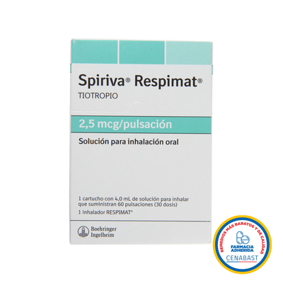 Spiriva Respimat Solución para Inhalación 2,5mcg Medicamento Cenabast - Farmacias Curie