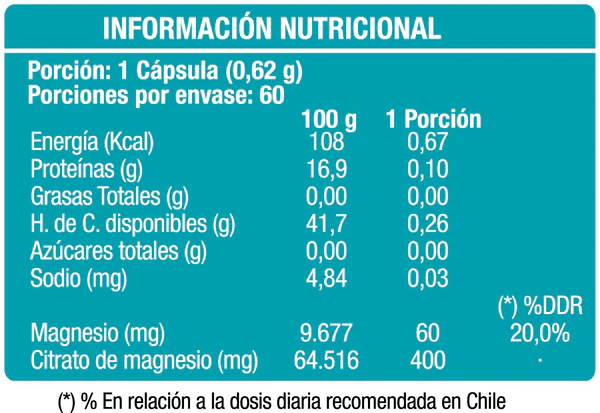 Citrato de Magnesio 400mg - 60 Cápsula